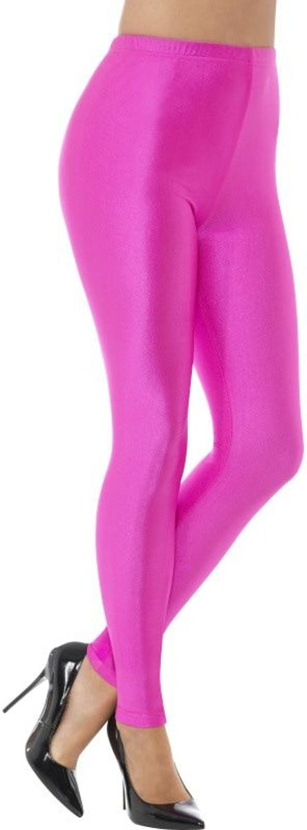 Jaren 80 & 90 Kostuum | 80s Disco Spandex Legging Roze Vrouw | Medium | Carnaval kostuum | Verkleedkleding